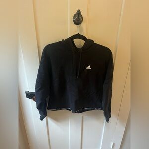 Adidas Oversized Crop Hoodie Black Size XS